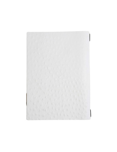 OUTLET - Porta menu in vera pelle rigenerata - formato 23,2x31,8 cm (A4) - colore BIANCO STRUZZO - 2 buste