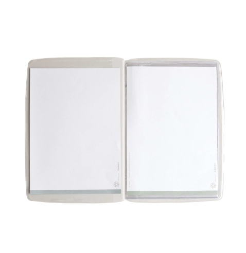OUTLET - Porta menu in PVC termosaldato - formato GOLFO - colore tortora - 6+2 buste - scritta vini
