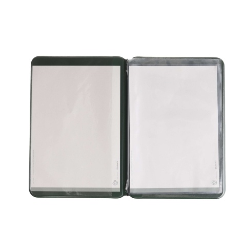 OUTLET - Porta menu in PVC termosaldato - formato GOLFO - colore verde scuro - 6+2 buste