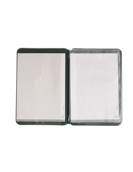 OUTLET - Porta menu in PVC termosaldato - formato GOLFO - colore verde scuro - 6+2 buste