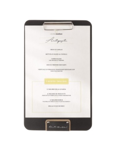 SPRINGER A4 porta blocco etichetta nera PATCH "personalizzata" (minimo 18 pezzi) molla in metallo ferma fogli supporto BULL NERO