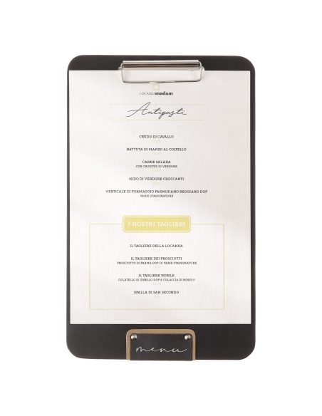 SPRINGER A4 porta blocco etichetta nera PATCH "personalizzata" (minimo 18 pezzi) molla in metallo ferma fogli supporto BULL NERO