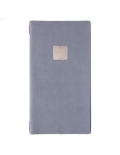 Porta Menu A4 SLIM (17,4x31,8 cm) etichetta METAL "menu" 2 buste (4 facciate) elastico rosso JUTA AVIO