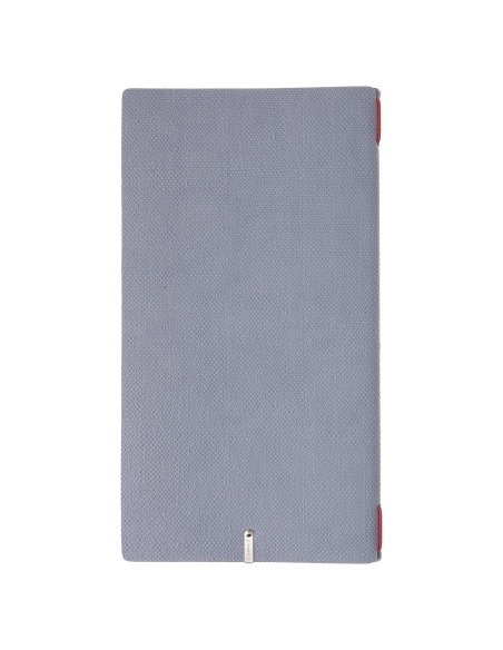 Porta Menu A4 SLIM (17,4x31,8 cm) etichetta METAL "menu" 2 buste (4 facciate) elastico rosso JUTA AVIO