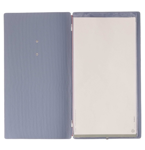 Porta Menu A4 SLIM (17,4x31,8 cm) etichetta METAL "menu" 2 buste (4 facciate) elastico rosso JUTA AVIO