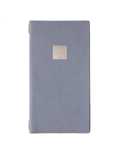 Porta Menu A4 SLIM (17,4x31,8 cm) etichetta METAL "personalizzata" (minimo 18 pezzi) solo elastico rosso JUTA AVIO