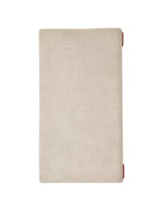 Porta Menu A4 SLIM (17,4x31,8 cm) etichetta PATCH "menu" 2 buste (4 facciate) elastico rosso JUTA AVORIO 2