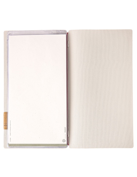 Porta Menu A4 SLIM (17,4x31,8 cm) etichetta PATCH "menu" 2 buste (4 facciate) elastico rosso JUTA AVORIO