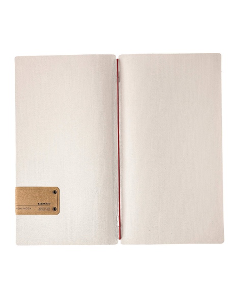 Porta Menu A4 SLIM (17,4x31,8 cm) etichetta PATCH "personalizzata" (minimo 18 pezzi) solo elastico rosso JUTA AVORIO