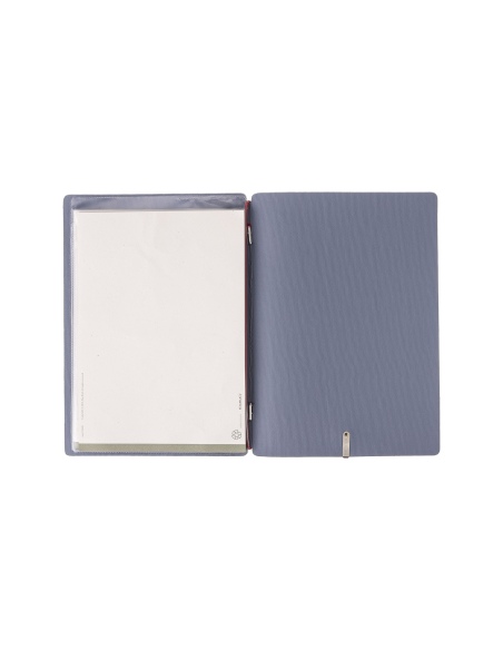 Porta Menu A5 (16,5x23,1 cm) etichetta METAL "menu" 2 buste (4 facciate) elastico rosso JUTA AVIO