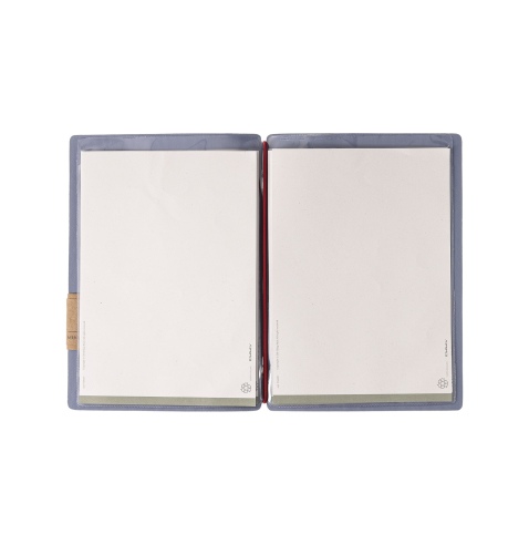 Porta Menu A5 (16,5x23,1 cm) etichetta PATCH "personalizzata" (minimo 18 pezzi) 2 buste (4 facciate) elastico rosso JUTA AVIO