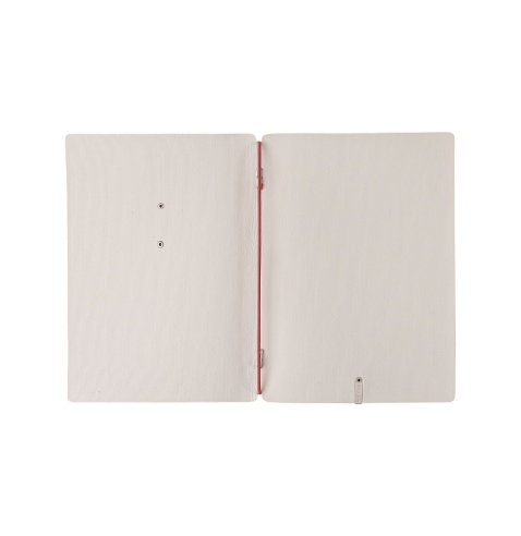 Porta Menu A5 (16,5x23,1 cm) etichetta METAL "menu" solo elastico rosso JUTA AVORIO