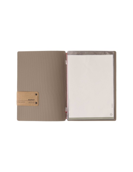 Porta Menu A5 (16,5x23,1 cm) etichetta PATCH "menu" 2 buste (4 facciate) elastico rosso JUTA CAMMELLO