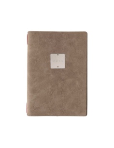 Porta Menu A5 (16,5x23,1 cm) etichetta METAL "menu" solo elastico rosso JUTA CAMMELLO