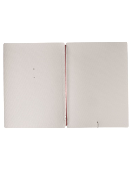 Porta Menu A4 (23,2x31,8 cm) etichetta METAL "personalizzata" (minimo 18 pezzi) solo elastico rosso JUTA AVORIO