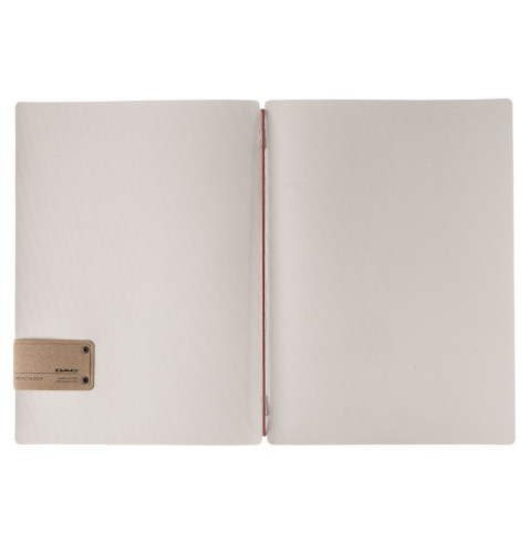 Porta Menu A4 (23,2x31,8 cm) etichetta PATCH "menu" solo elastico rosso JUTA AVORIO