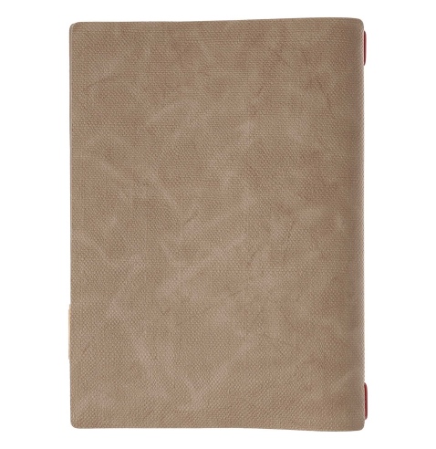Porta Menu A4 (23,2x31,8 cm) etichetta PATCH "menu" 2 buste (4 facciate) elastico rosso JUTA CAMMELLO