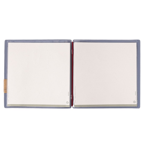 Porta Menu QUADRATO (23x23,1 cm) etichetta PATCH "menu" 2 buste (4 facciate) elastico rosso JUTA AVIO