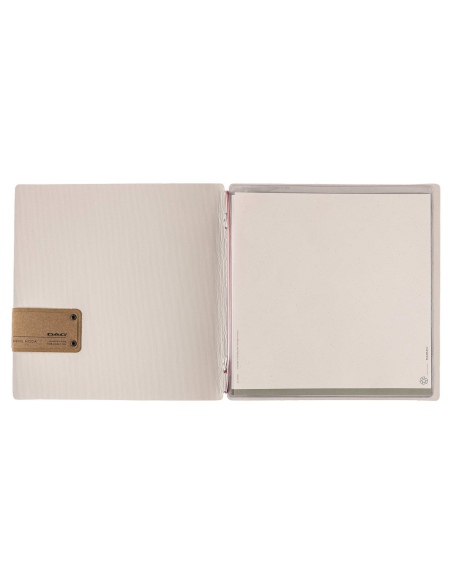 Porta Menu QUADRATO (23x23,1 cm) etichetta PATCH "personalizzata" (minimo 18 pezzi) 2 buste (4 facciate) elastico rosso JUTA AVO
