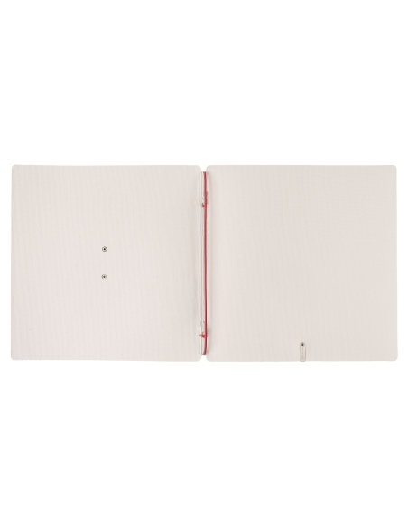 Porta Menu QUADRATO (23x23,1 cm) etichetta METAL "personalizzata" (minimo 18 pezzi) solo elastico rosso JUTA AVORIO
