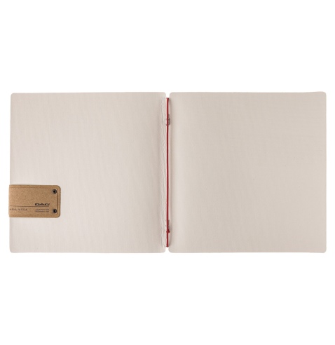 Porta Menu QUADRATO (23x23,1 cm) etichetta PATCH "personalizzata" (minimo 18 pezzi) solo elastico rosso JUTA AVORIO