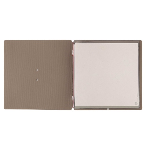 Porta Menu QUADRATO (23x23,1 cm) etichetta METAL "personalizzata" (minimo 18 pezzi) 2 buste (4 facciate) elastico rosso JUTA CAM