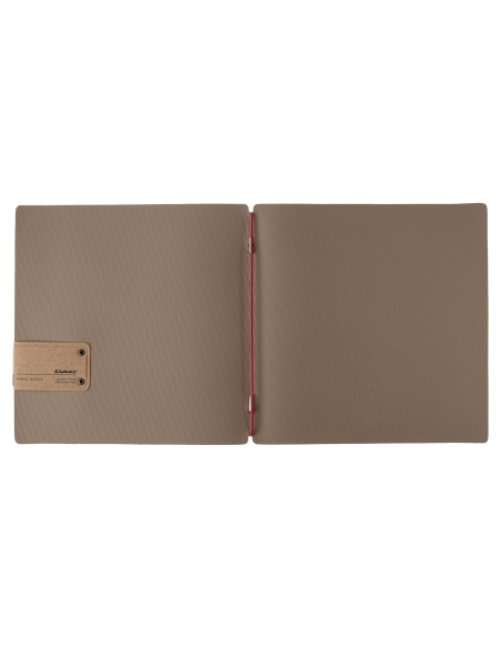 Porta Menu QUADRATO (23x23,1 cm) etichetta PATCH "menu" solo elastico rosso JUTA CAMMELLO