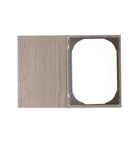 Porta Menu ITALY A5 (16,5x23,4 cm) - cornicetta (4 facciate) - scritta menu - colore ROVERE