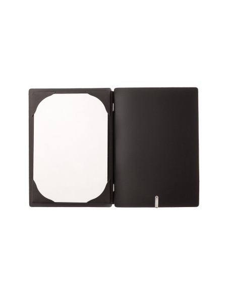 Porta Menu A5 (16,5x23,1 cm) senza etichetta cornicetta (4 facciate) elastico nero CHEF NERO