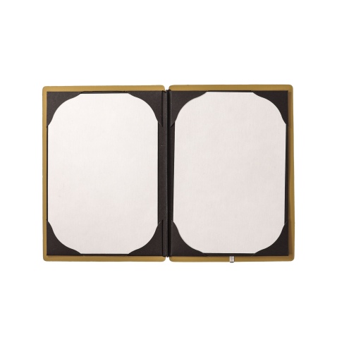 Porta Menu A5 (16,5x23,1 cm) senza etichetta cornicetta (4 facciate) elastico nero CHEF OCRA