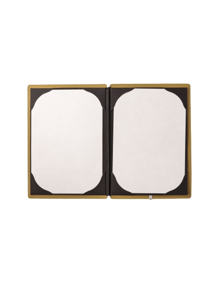 Porta Menu A5 (16,5x23,1 cm) senza etichetta cornicetta (4 facciate) elastico nero CHEF OCRA