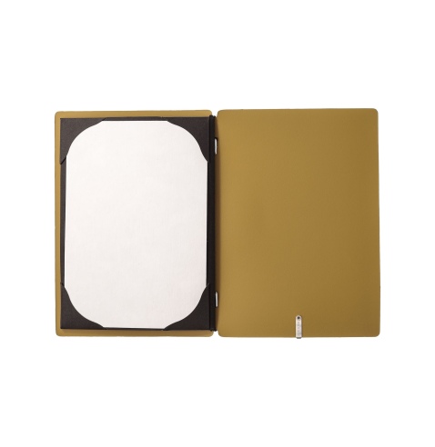 Porta Menu A5 (16,5x23,1 cm) senza etichetta cornicetta (4 facciate) elastico nero CHEF OCRA
