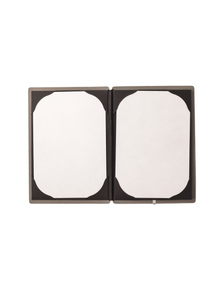 Porta Menu A5 (16,5x23,1 cm) senza etichetta cornicetta (4 facciate) elastico nero CHEF TORTORA