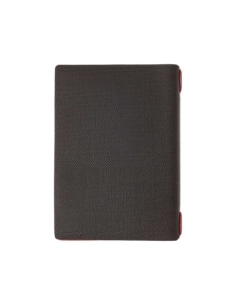 Porta Menu A5 (16,5x23,1 cm) etichetta PATCH "personalizzata" (minimo 18 pezzi) cornicetta (4 facciate) elastico rosso JUTA BICO 2