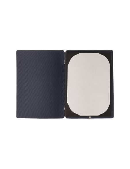 Porta Menu A5 (16,5x23,1 cm) senza etichetta cornicetta (4 facciate) elastico rosso JUTA BLU