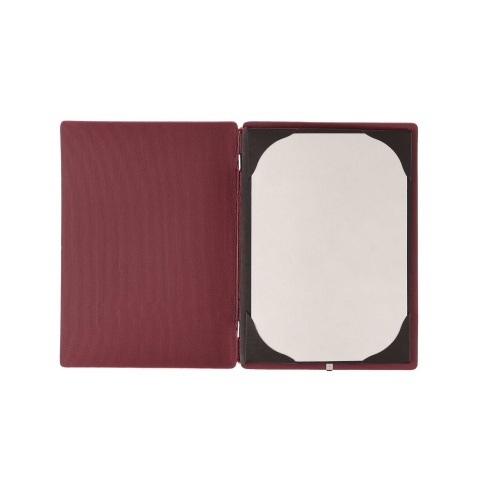 Porta Menu A5 (16,5x23,1 cm) senza etichetta cornicetta (4 facciate) elastico rosso JUTA BORDEAUX