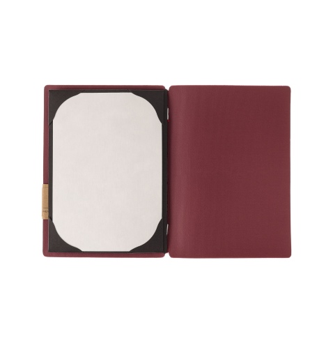 Porta Menu A5 (16,5x23,1 cm) senza etichetta cornicetta (4 facciate) elastico rosso JUTA BORDEAUX