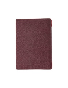 Porta Menu A5 (16,5x23,1 cm) etichetta PATCH "personalizzata" (minimo 18 pezzi) cornicetta (4 facciate) elastico rosso JUTA BORD 2