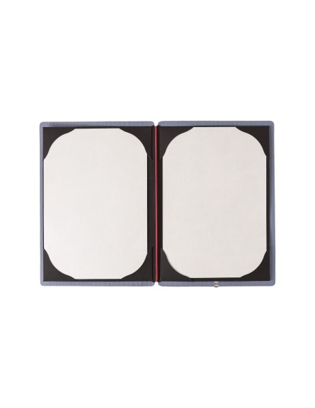 Porta Menu A5 (16,5x23,1 cm) senza etichetta cornicetta (4 facciate) elastico rosso JUTA AVIO