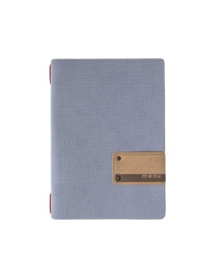 Porta Menu A5 (16,5x23,1 cm) etichetta PATCH "personalizzata" (minimo 18 pezzi) cornicetta (4 facciate) elastico rosso JUTA AVIO