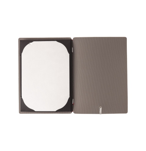 Porta Menu A5 (16,5x23,1 cm) senza etichetta cornicetta (4 facciate) elastico rosso JUTA GRIGIO