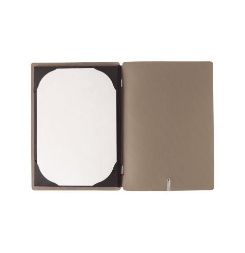 Porta Menu A5 (16,5x23,1 cm) senza etichetta cornicetta (4 facciate) elastico rosso JUTA CAMMELLO