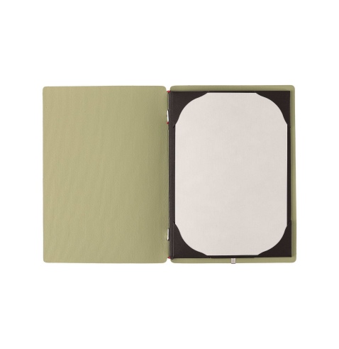 Porta Menu A5 (16,5x23,1 cm) senza etichetta cornicetta (4 facciate) elastico rosso JUTA SALVIA
