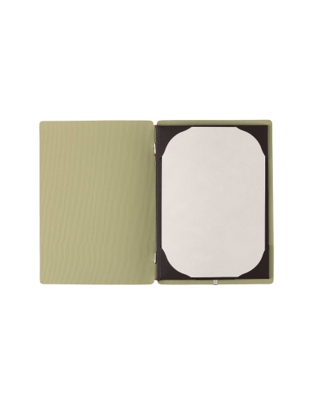 Porta Menu A5 (16,5x23,1 cm) senza etichetta cornicetta (4 facciate) elastico rosso JUTA SALVIA