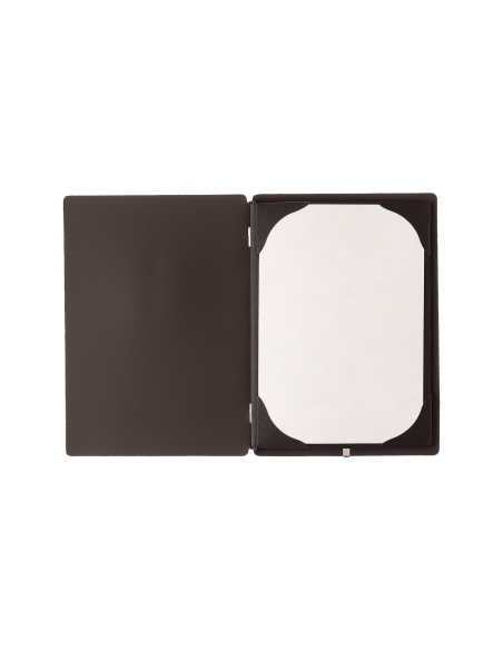 Porta Menu A5 (16,5x23,1 cm) senza etichetta cornicetta (4 facciate) elastico nero SUGHERO NATURALE sp. 1.4