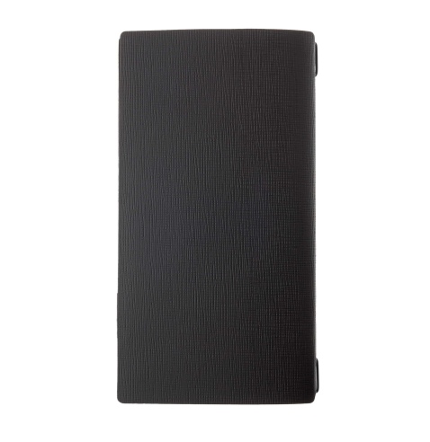 Porta Menu A4 SLIM (17,4x31,8 cm) etichetta PATCH "menu" cornicetta (4 facciate) elastico nero CHEF MARRONE