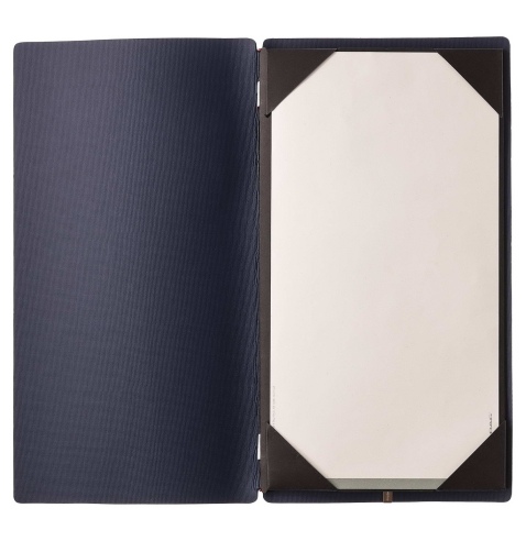 Porta Menu A4 SLIM (17,4x31,8 cm) senza etichetta cornicetta (4 facciate) elastico rosso JUTA BLU