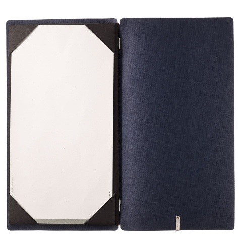 Porta Menu A4 SLIM (17,4x31,8 cm) senza etichetta cornicetta (4 facciate) elastico rosso JUTA BLU