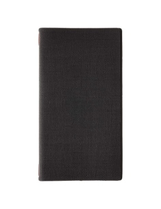 Porta Menu A4 SLIM (17,4x31,8 cm) senza etichetta cornicetta (4 facciate) elastico rosso JUTA NERO