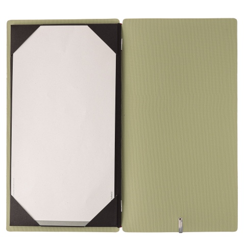 Porta Menu A4 SLIM (17,4x31,8 cm) senza etichetta cornicetta (4 facciate) elastico rosso JUTA SALVIA